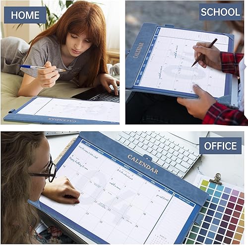 Miniatura 3 de Yoment Desk Calendar 2026, Jan 2026-Dec 2027, 2026 Desk Calendar Large 17 x 12, 2026 Calendar with Plastic Cover, to-Do Lists, Leather Desktop Wall