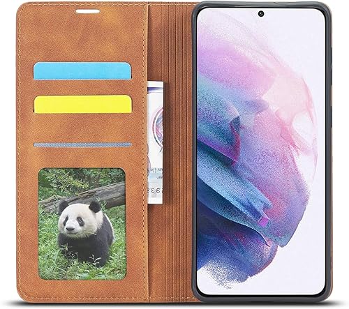 Miniatura 3 de EYZUTAK Funda de piel sintética con tapa para Samsung Galaxy S20 fe 5G, Funda protectora con ranura para tarjeta Kickstand Cierre magnético a prueba