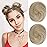 REECHO 2 PCS Mini Claw Clip in Messy & Cat Ears Hair Bun Extensions HB001 Wig Accessory Updo Hairpieces for Women Girls (Pack of 2-3 Straight, Medium Blonde with Pale Highlights)