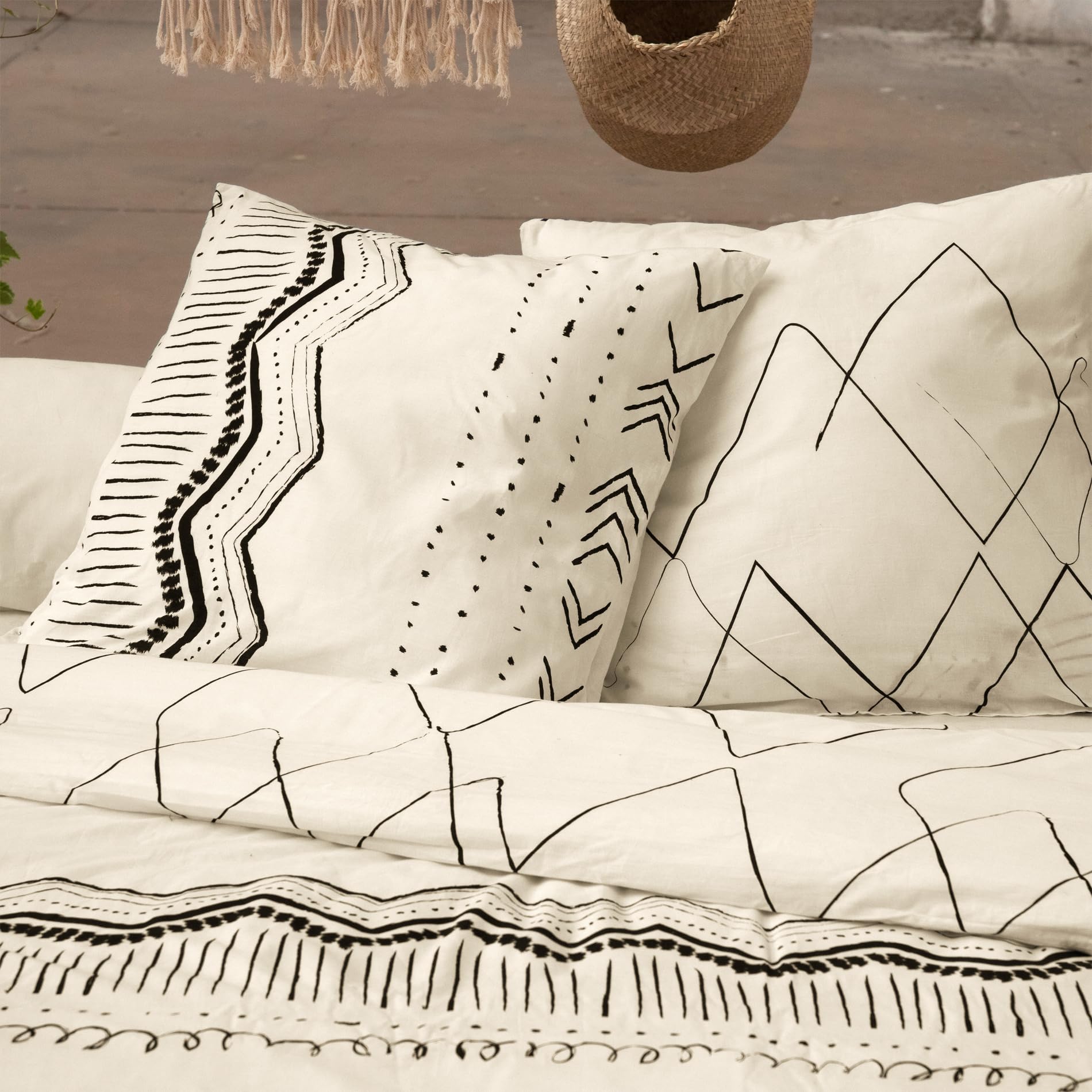 Parure de lit Coton BERBERE – Parure Housse de Couette & Taies d'oreiller, 100% Coton supérieur [ Parures draps et taies d'oreillers ] (240 x 220 cm)