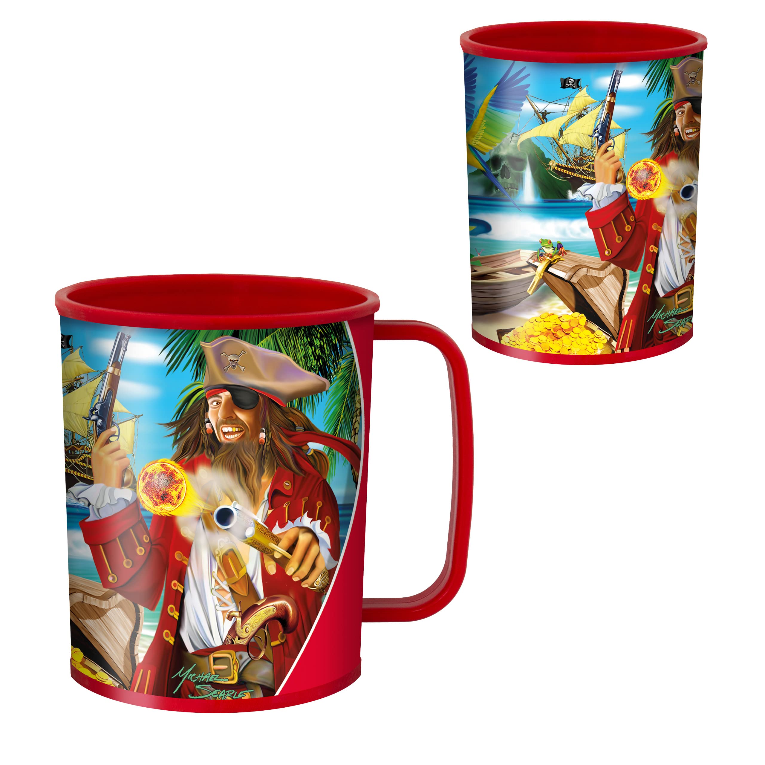 3D LiveLife Drinking Cup, Pirate Island from Deluxebase. 300ml Plastic Mug with Fantasy Theme, Reusable Coffee Cup - Image 2