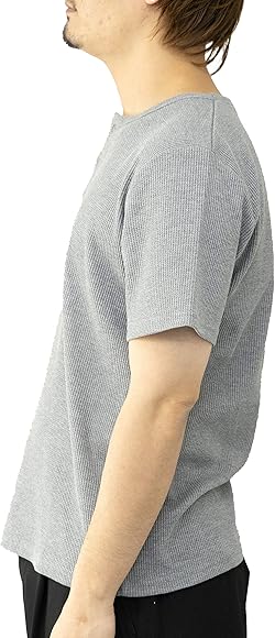 Amazon | (スコーネ) SKKONE Tシャツ メンズ 半袖 ヘンリーネック