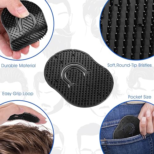 Miniatura 2 de Paquete de 12 peines de bolsillo para palma de mano, peine de champú, peines de masaje para el cuero cabelludo, peines para hombres y mujeres,