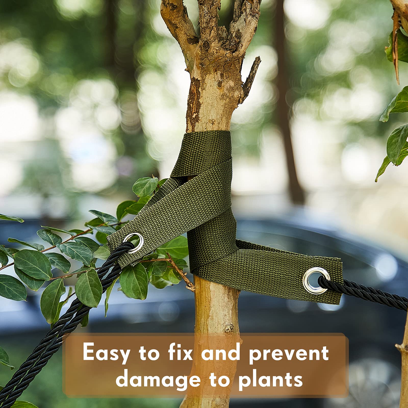 Lot de 48 sangles de soutien pour arbre de 40 cm avec œillets robustes pour jeunes arbres et plantes pour tuteurs de haubans, jeunes plantations droites et protection contre les ouragans