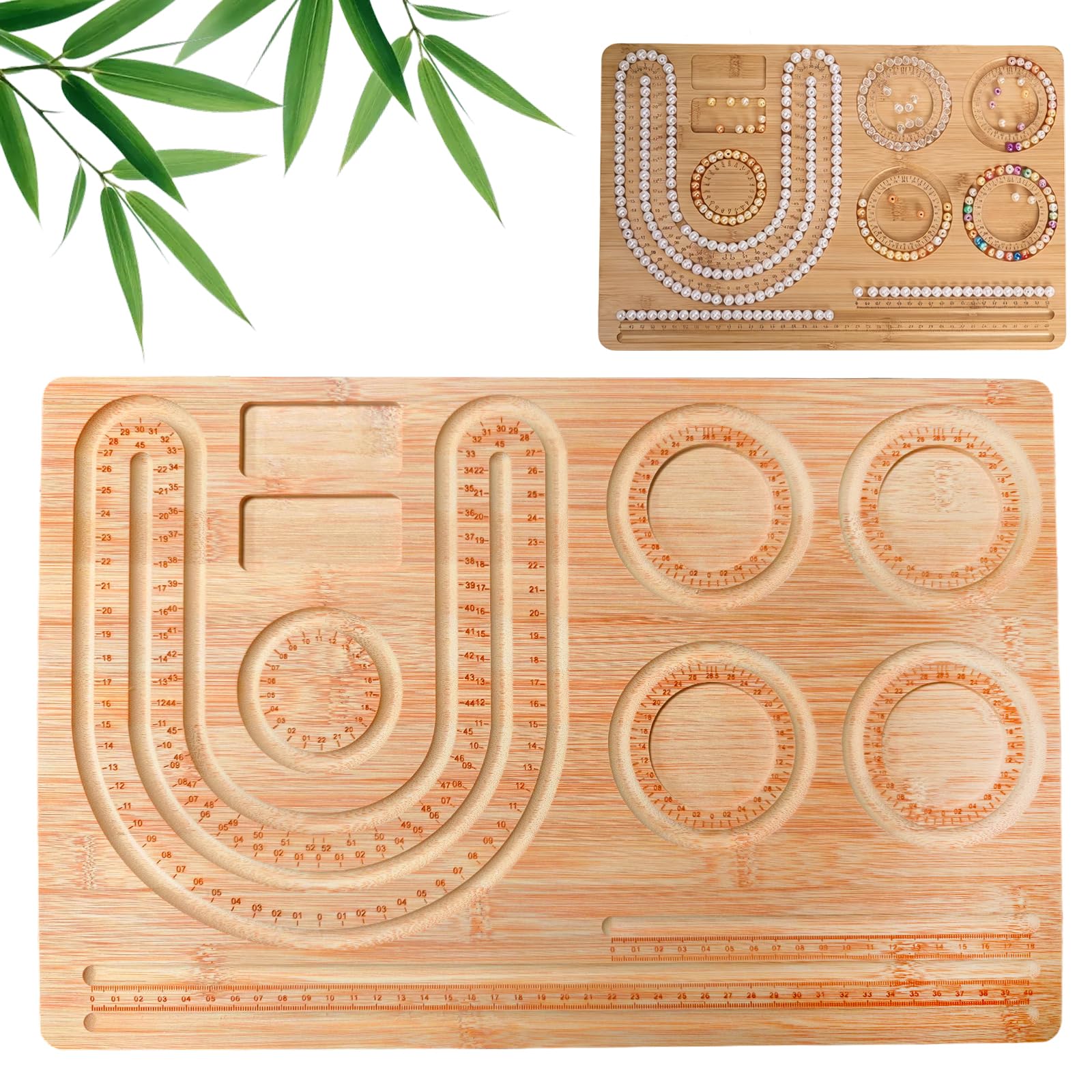 Feegela Holz-Perlenbrett 40x27 cm, 1 cm Dick Perlen-Designbrett | Perlenherstellungszubehör, Perlentabletts Matten, Für Armband, Halsketten, Schmuckherstellung, DIY-Design