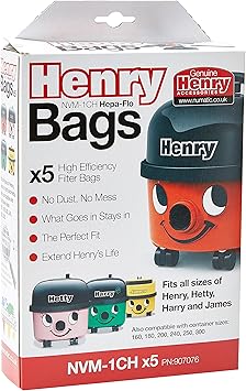 Henry Hoover HVR200 HVR200A Hepa Flo Vuoto Borse X10 NVM-1CH NVM1C