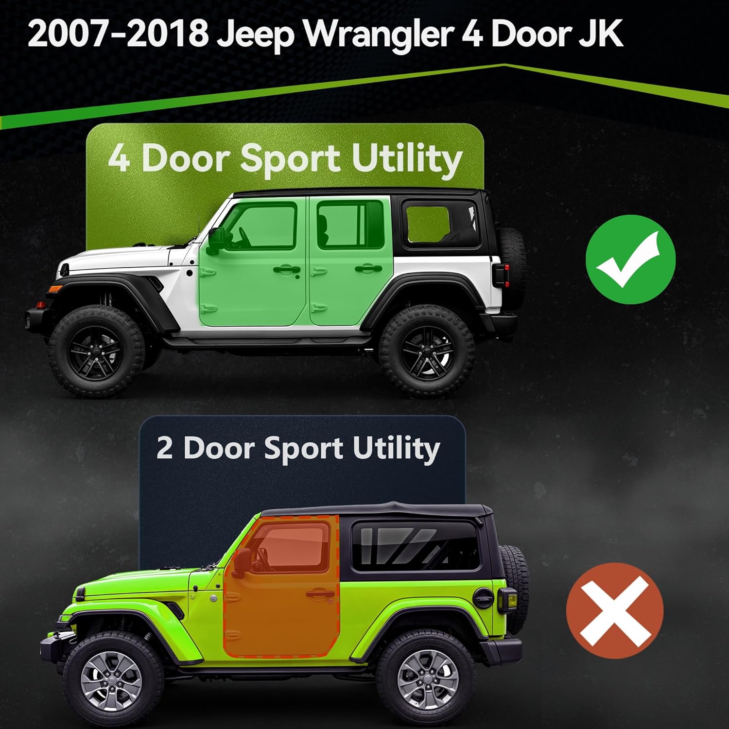 AUTOSAVER88 Running Boards Compatible with 2007-2018 Jeep Wrangler JK JKU Unlimited 4 Doors, Paintable Side Step Rails Coated Black Carbon Steel Nerf Bars