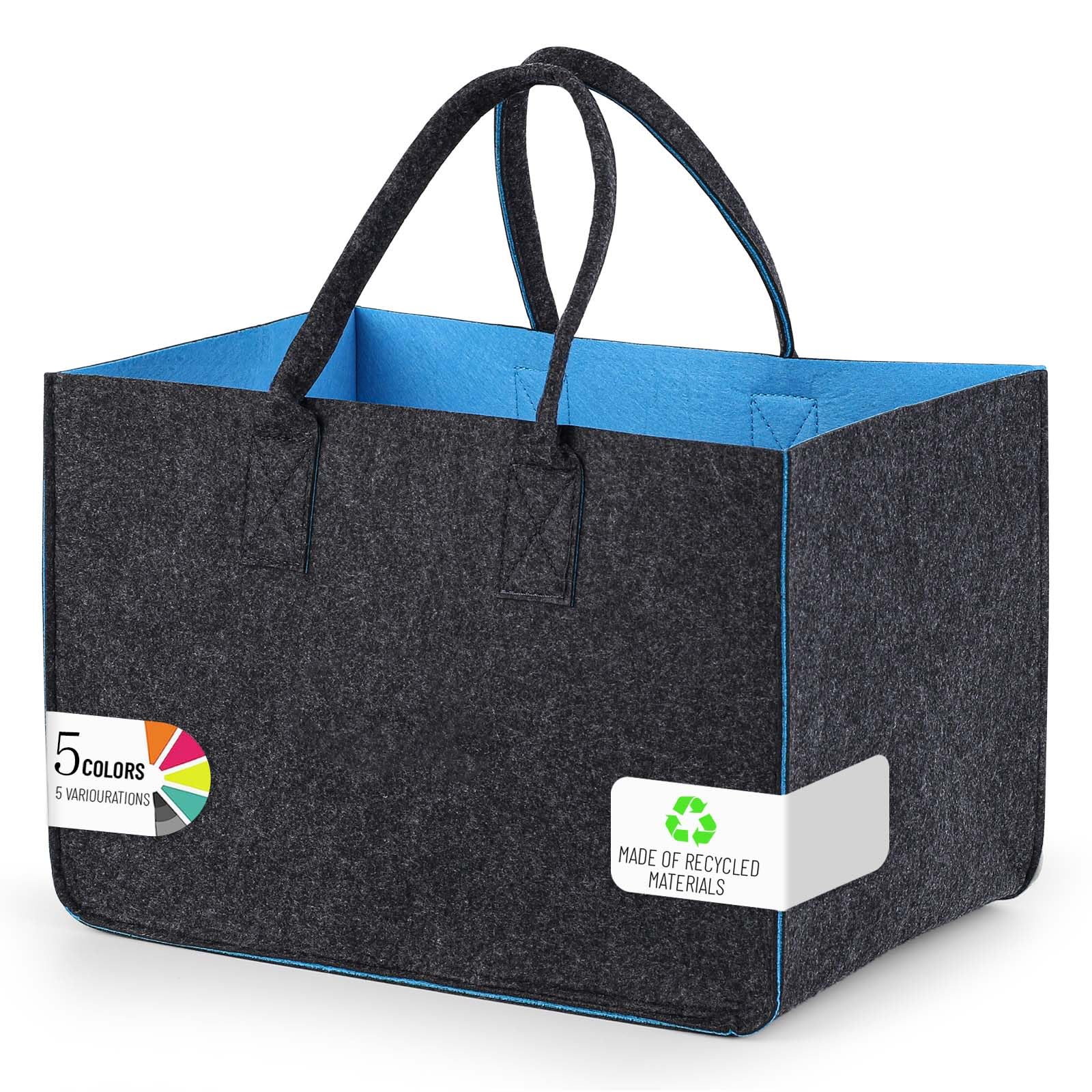 Sinand 30L Einkaufskorb, Einkaufstasche mit Henkel, Robust/Gut Verarbeitet/Faltbar Die Filztasche Storage für Outdoor Trips, Picknick, Einkaufen Außen