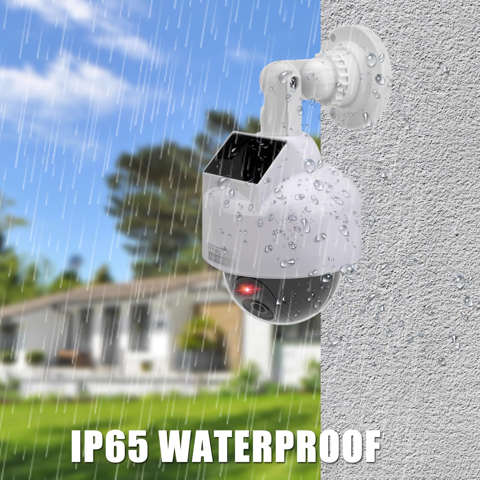 REGALWOVEN Fake Security Camera Dummy Dome CCTV With Blinking Red LED Light For Home Outdoor Indoor White - View #4