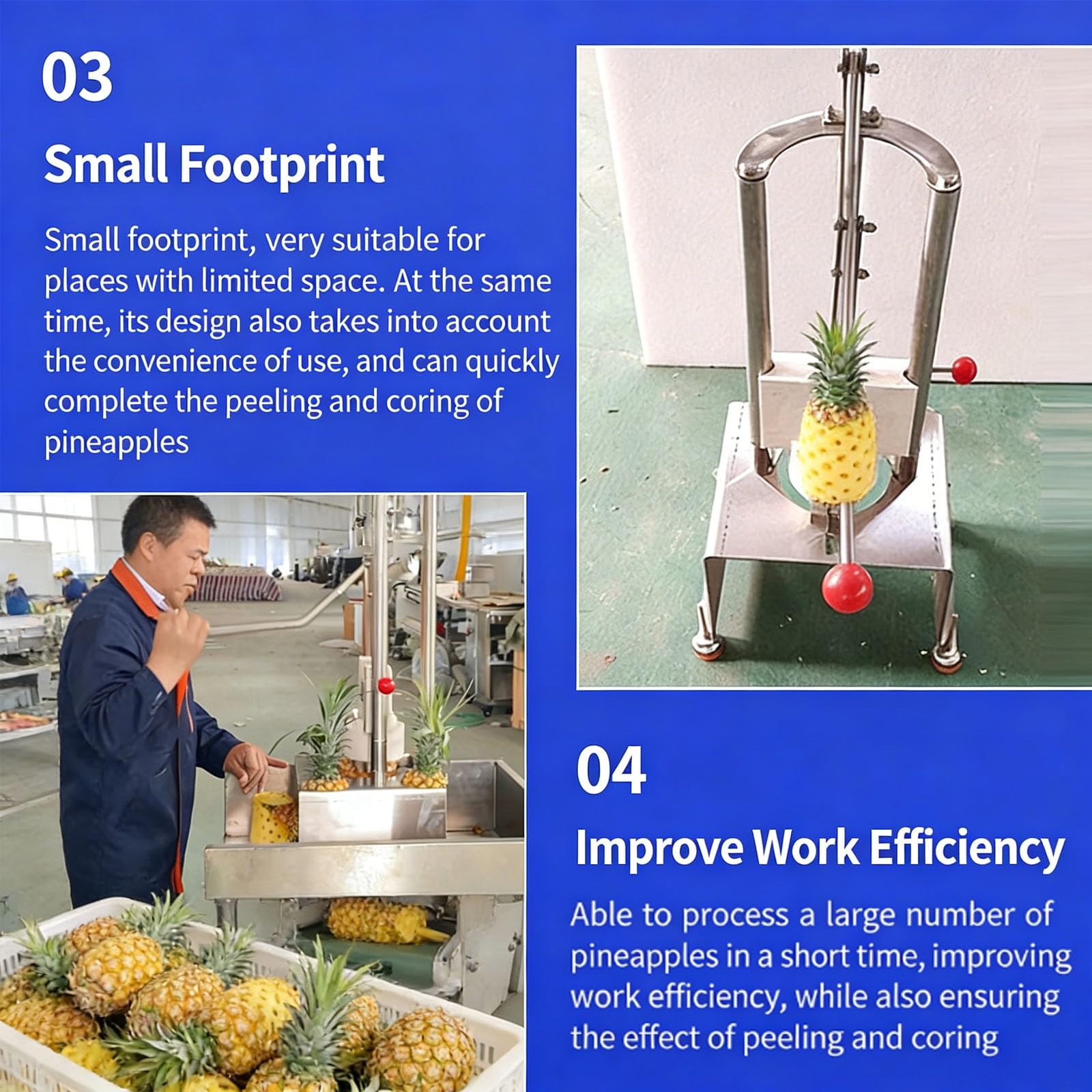 Ananas-Entkernungsmaschine, Ananasschneider Und -Hobel Aus Edelstahl, Manueller Entfleischer, Hohe Leistung Für Supermärkte Und Obstläden
