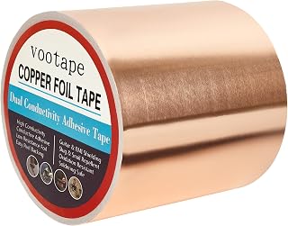 vootape Copper Foil Tape 4" x 33ft Double-Sided Conductive Adhesive - EMI Shielding for Guitars, Electronics, Crafts, Stained Glass