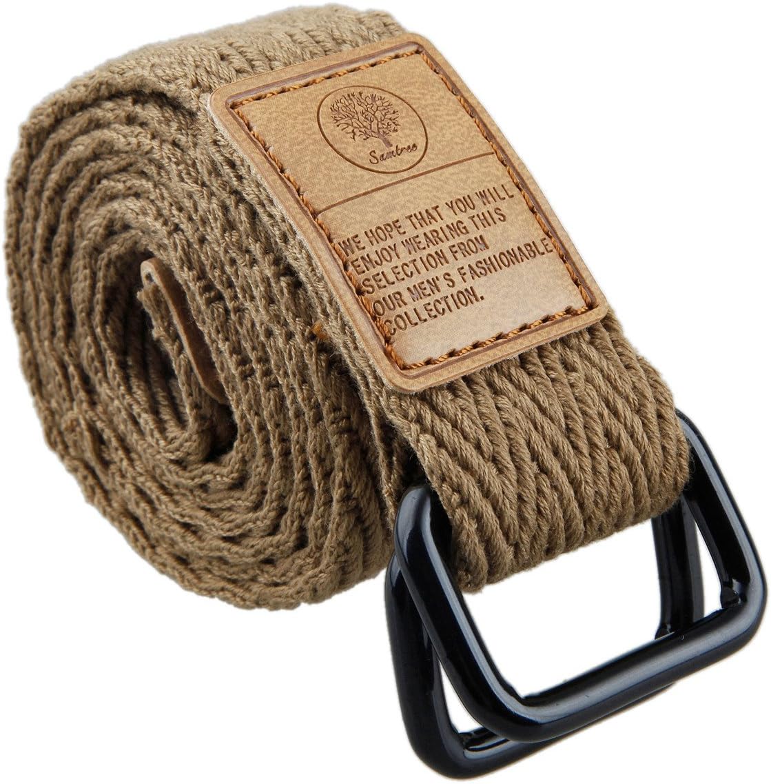 moonsixCanvas Web Belts for Men, Military Style D-ring Buckle Men's Belt