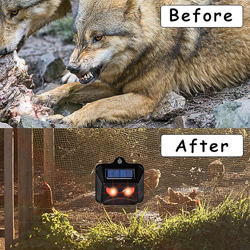 Miniatura 4 de Triumpeek Repelente de animales, dispositivos de disuasión de animales nocturnos con luces LED rojas, protector nocturno, repelente de animales,