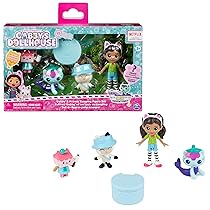 Gabby’s Dollhouse, Confezione da 4 personaggi in versione campeggio, Gabby, Pandy Panda, Baby Scatola e Siregatta, giocattoli per bambine e bambini dai 3 anni in su