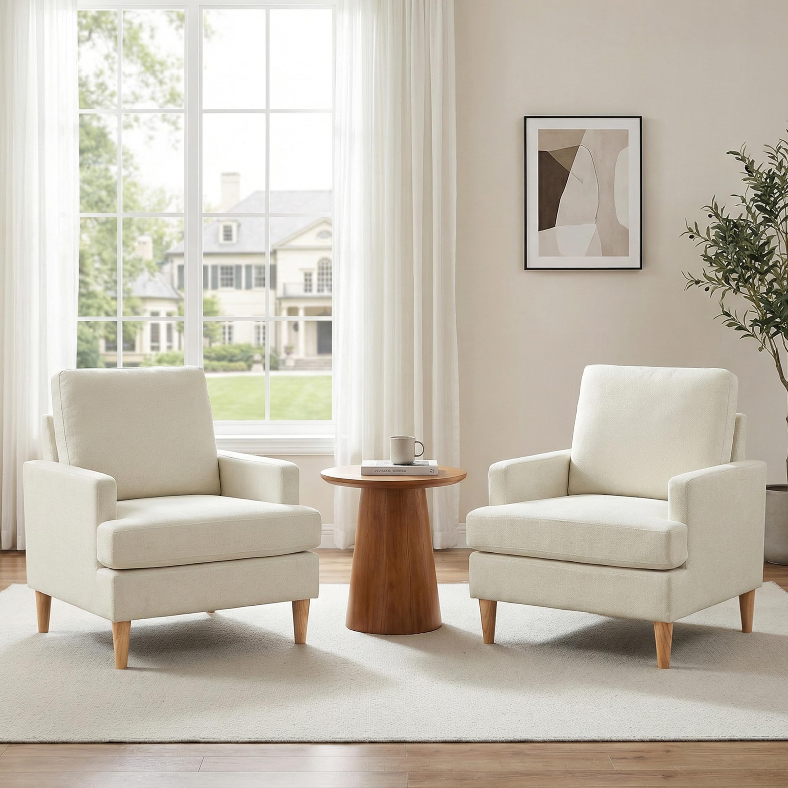 VKNOW Mid-Century Accent Chair Set of 2