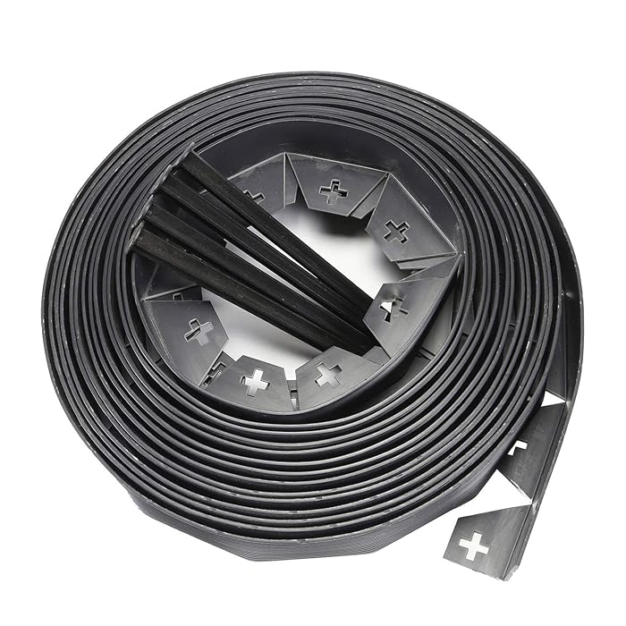 Buy Parkland® 20 Metre Black Flexible Plastic Garden Edging With 50