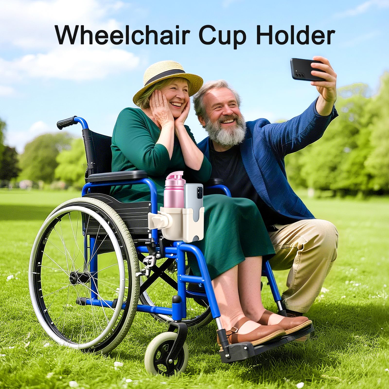 Guiseapue Wheelchair Cup Holder: Universal Cup Holder with Phone Holder - Image 4