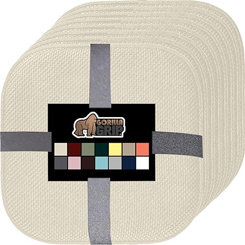 Miniatura 39 de Gorilla Grip - Cojines de espuma viscoelástica para silla, comedor, mesa de cocina, sillas de oficina, se mantienen en su lugar, de microfibra, Negro