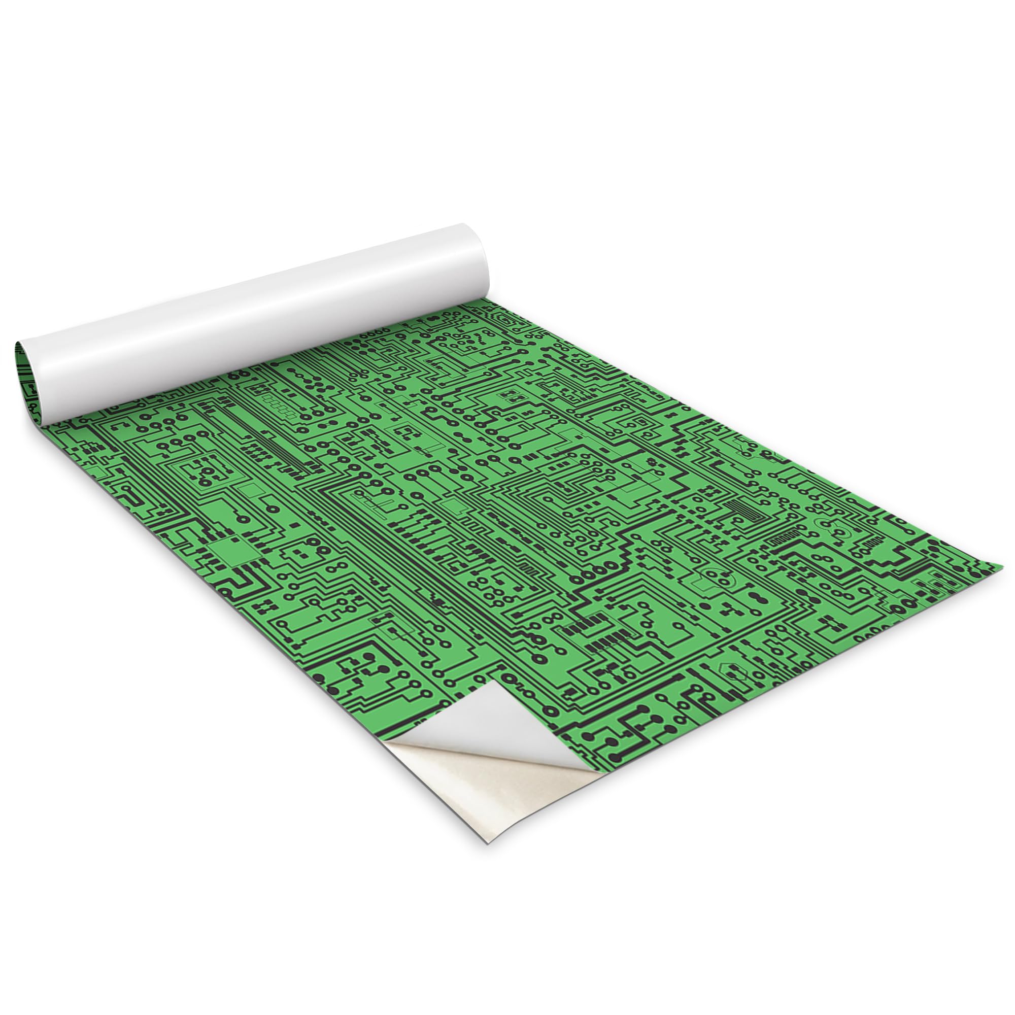 Autocollant décoratif Wallfluent 100x50 cm au design de carte informatique