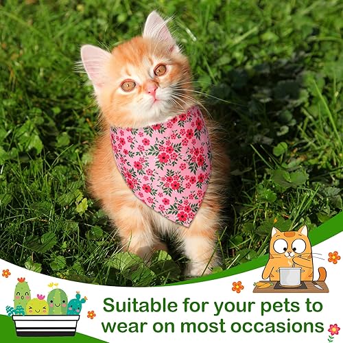 Miniatura 5 de 8 bandanas reversibles para perros con estampado de flores diseño triangular accesorios para perros gatos mascotas