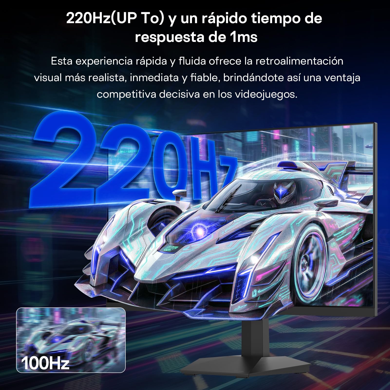 HKC Monitor QHD Gaming 27 Pulgadas 200Hz (UP To 220Hz), 2560×1440, 1 ms (MPRT), IPS, 95% DCI-P3, HDR400, HDMI 2.0 & DP 1.4, VESA 100×100, Monitor Inclinable para PC, PS5 y Xbox