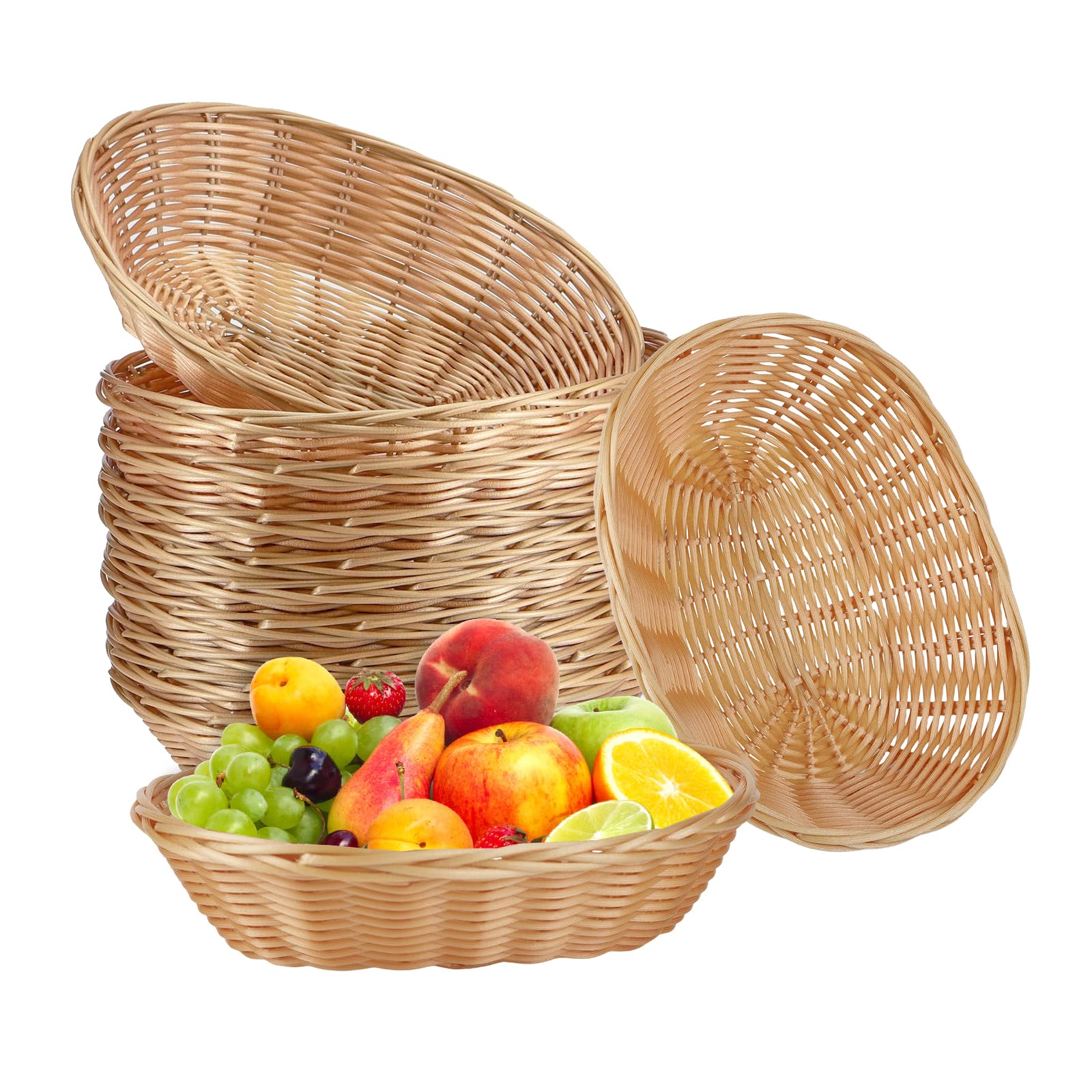 Confezione da 24 cestini ovali in plastica, piccoli cestini per frutta e pane per la conservazione degli alimenti, contenitori vuoti per regali di Pasqua, cestini da portata per casa, cucina