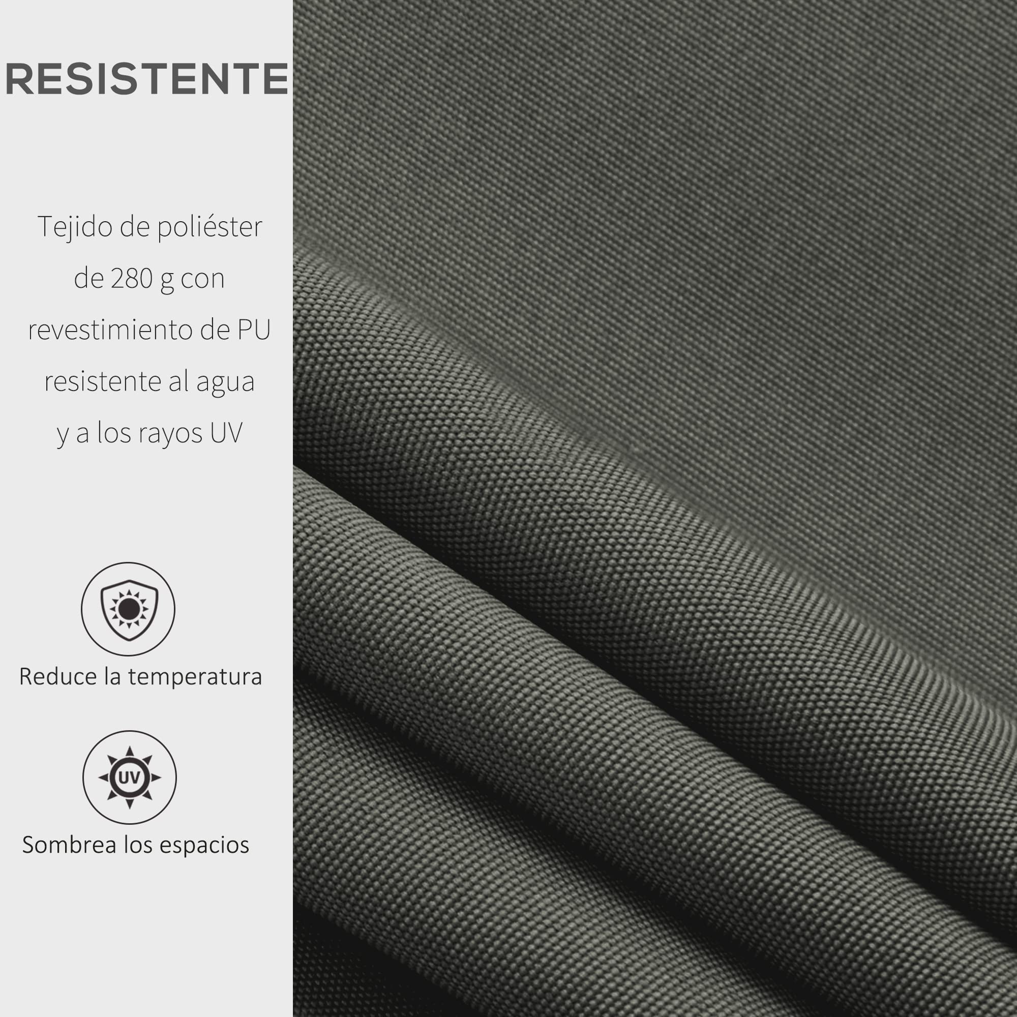 Outsunny Toldo Manual Retráctil 350x250 cm Ángulo Ajustable Gris
