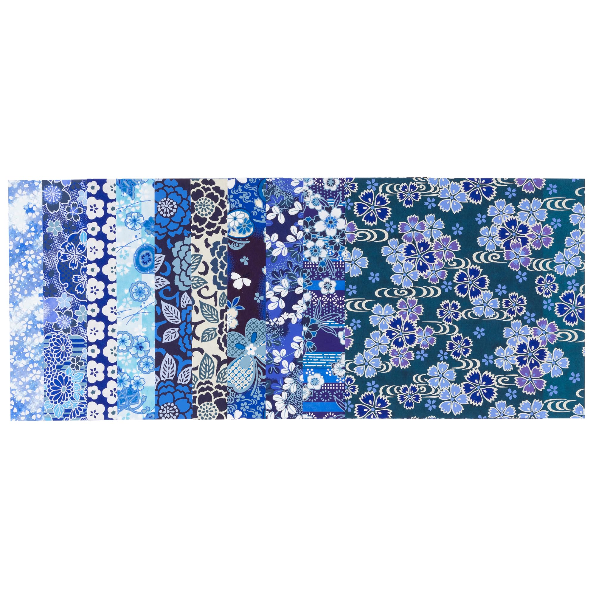 【Amazon.co.jp Exclusive】Washi Kawasumi Special Indigo-Dyed Hand-Dyed Chiyogami Japanese Washi Paper 15×15cm 10-Pattern Set : Hobbies