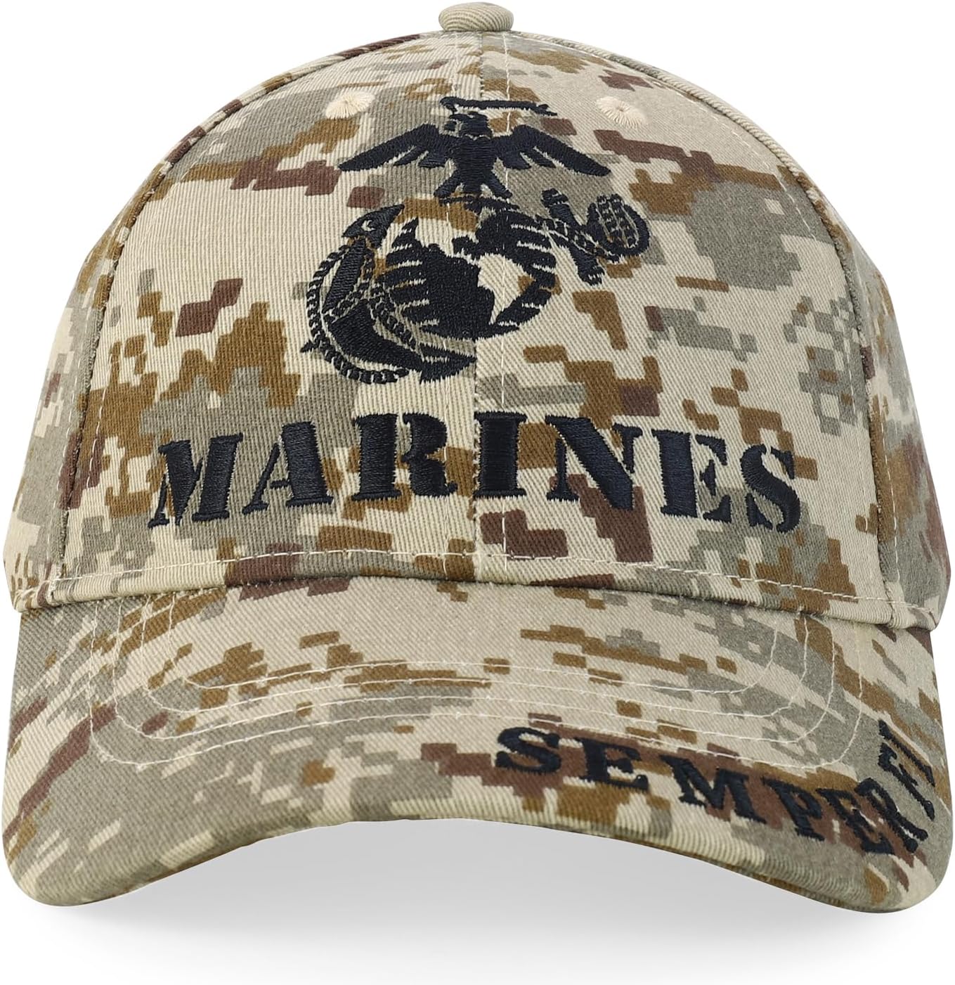 Armycrew Officially Licensed US Marine Corps Veteran Embroidered Cotton Baseball Cap - Image 2