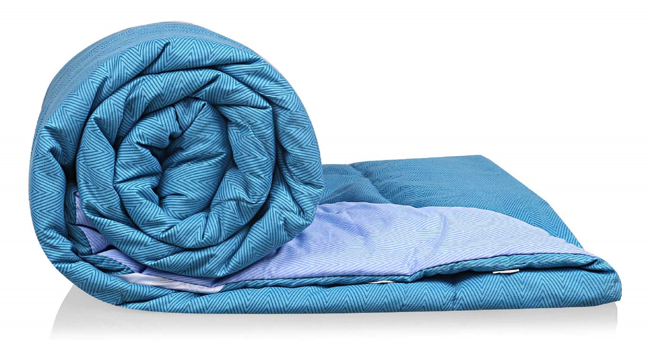 Kuber Industries Microfibre Printed Reversible Comforter, Double (Sky Blue& Sea Green, 150 GSM)-CTKTC33141-picture-12