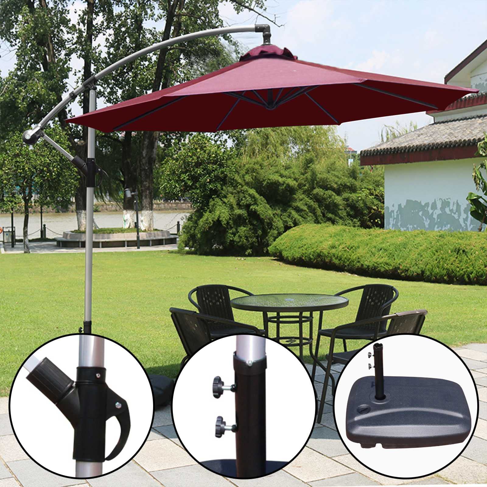 CLSDRZC 2,7M Outdoor Patio Sun Shade, duży ogród parasol w aluminiowym parasolu baldachim solidny ochronę UV na plażę/basen/patio/namiot schronienia na świeżym powietrzu