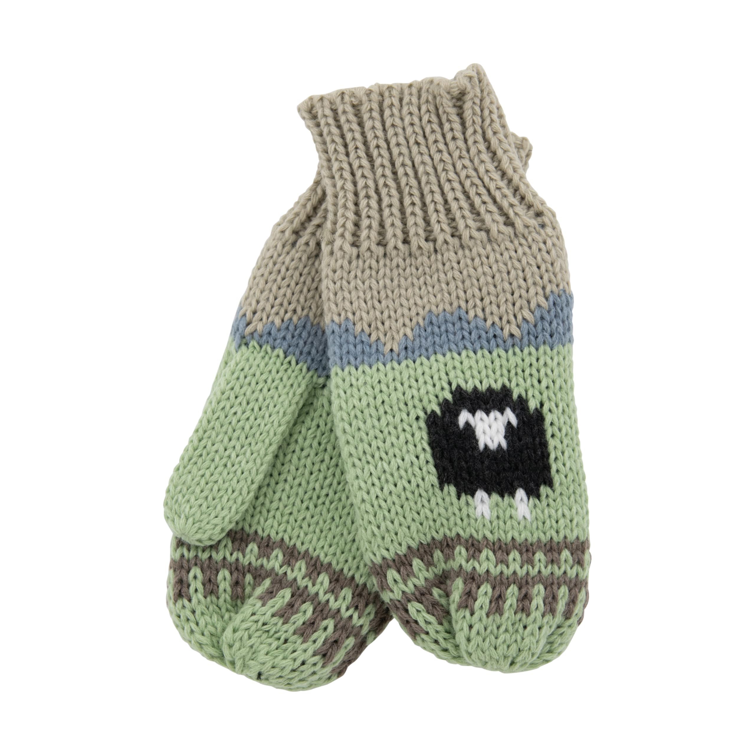 Aran Traditions Aran Knitted Sheep Mittens - Pebble