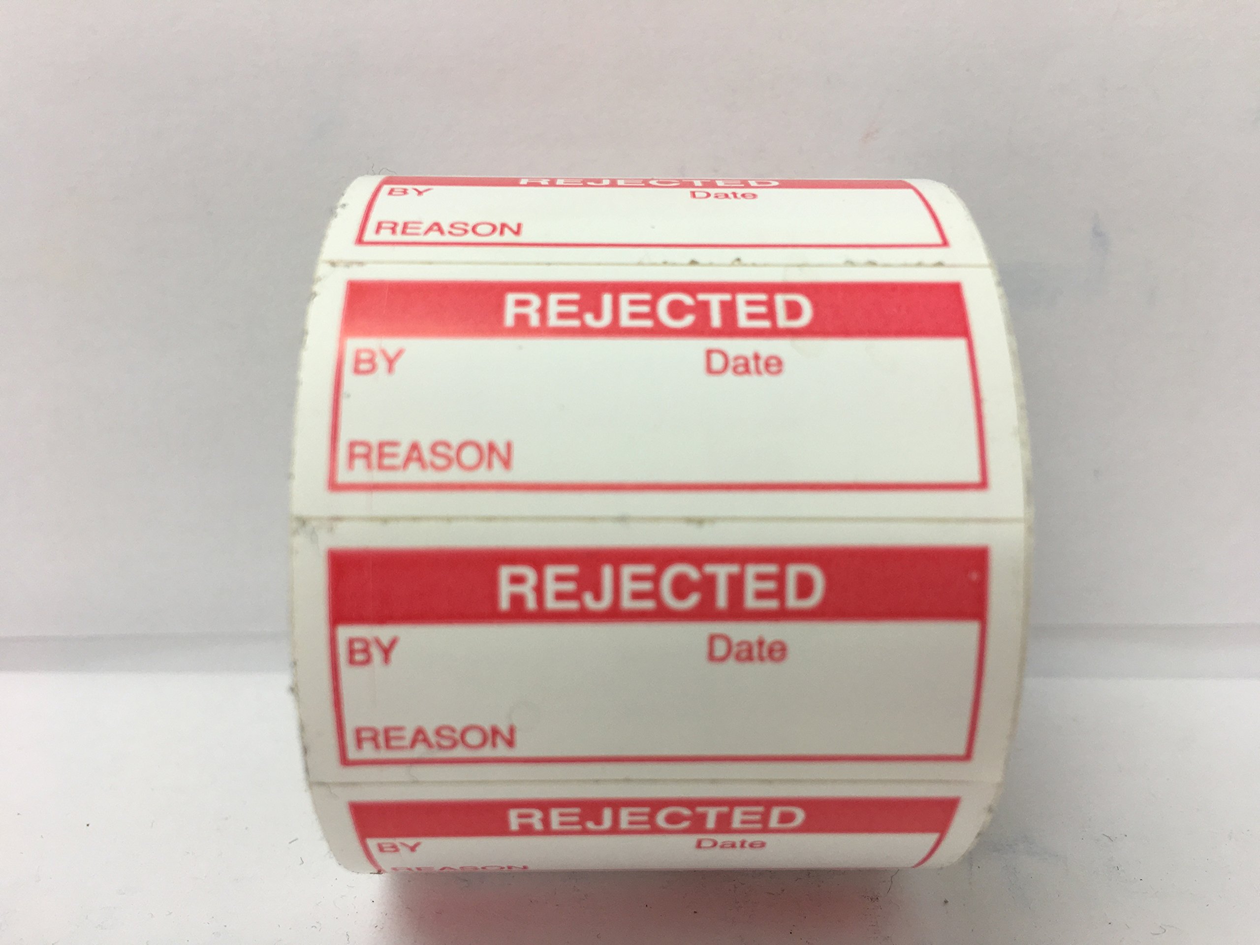 1 Roll of 100 Calibration Labels Red Rejected Inspection Quality Control Stickers