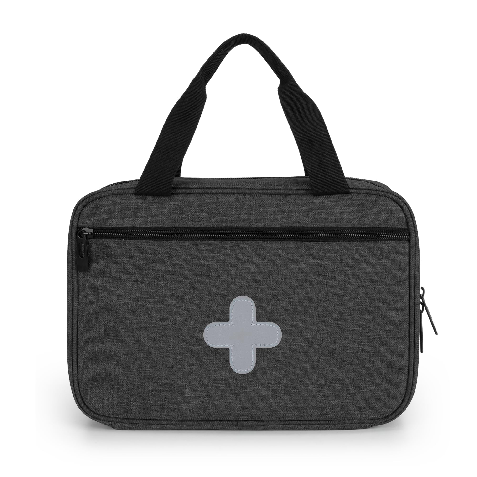 CURMIO Piccola Kit di Pronto Soccorso, Cassetta Pronto Soccorso di traumatologia di emergenza per escursioni, campeggio, auto, viaggi, casa e all'aperto, SOLO BORSA, Nero