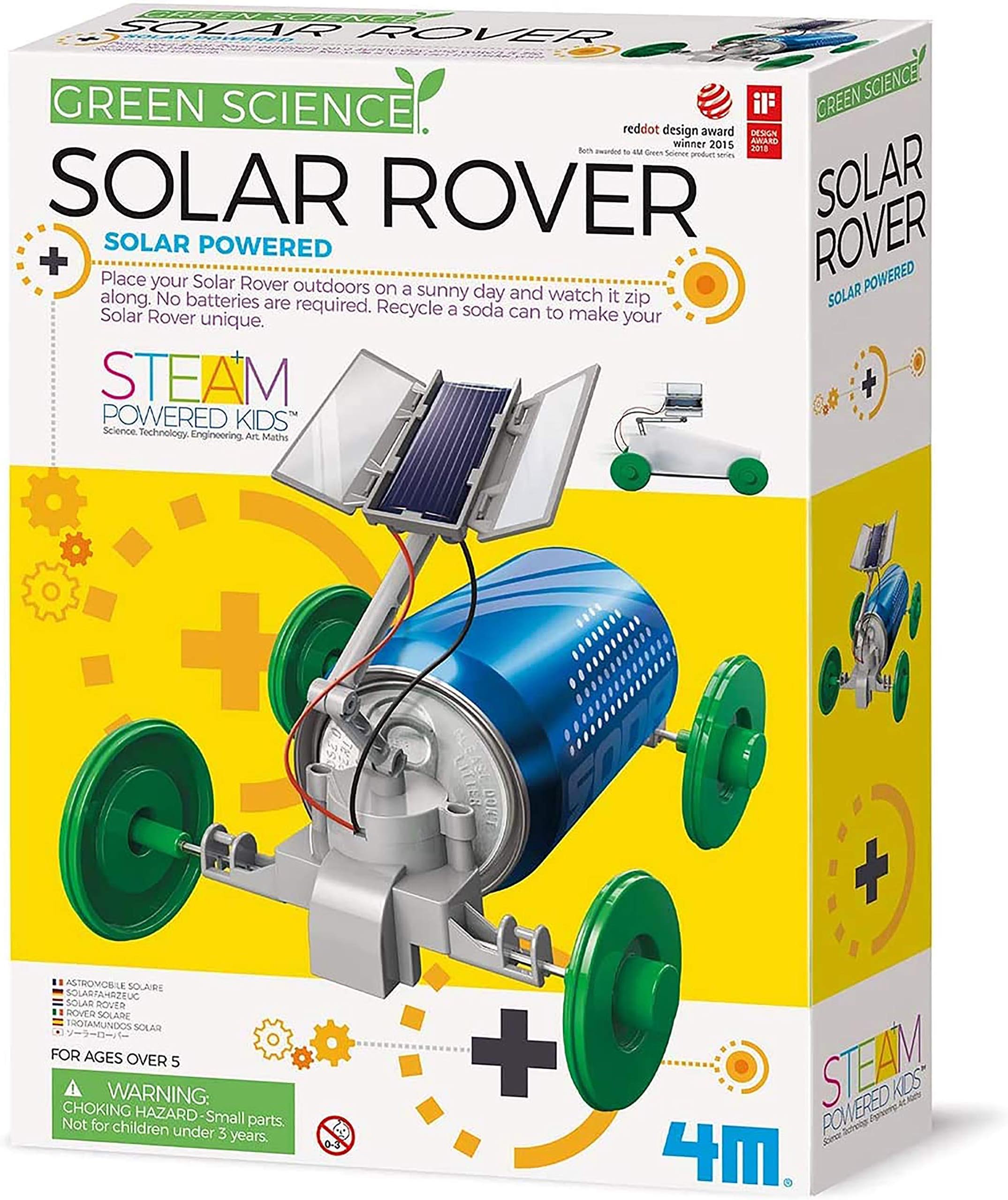Green Science Solar Rover, DIY STEAM Powered Kids Science Kit, Boys & Girls Ages 5+