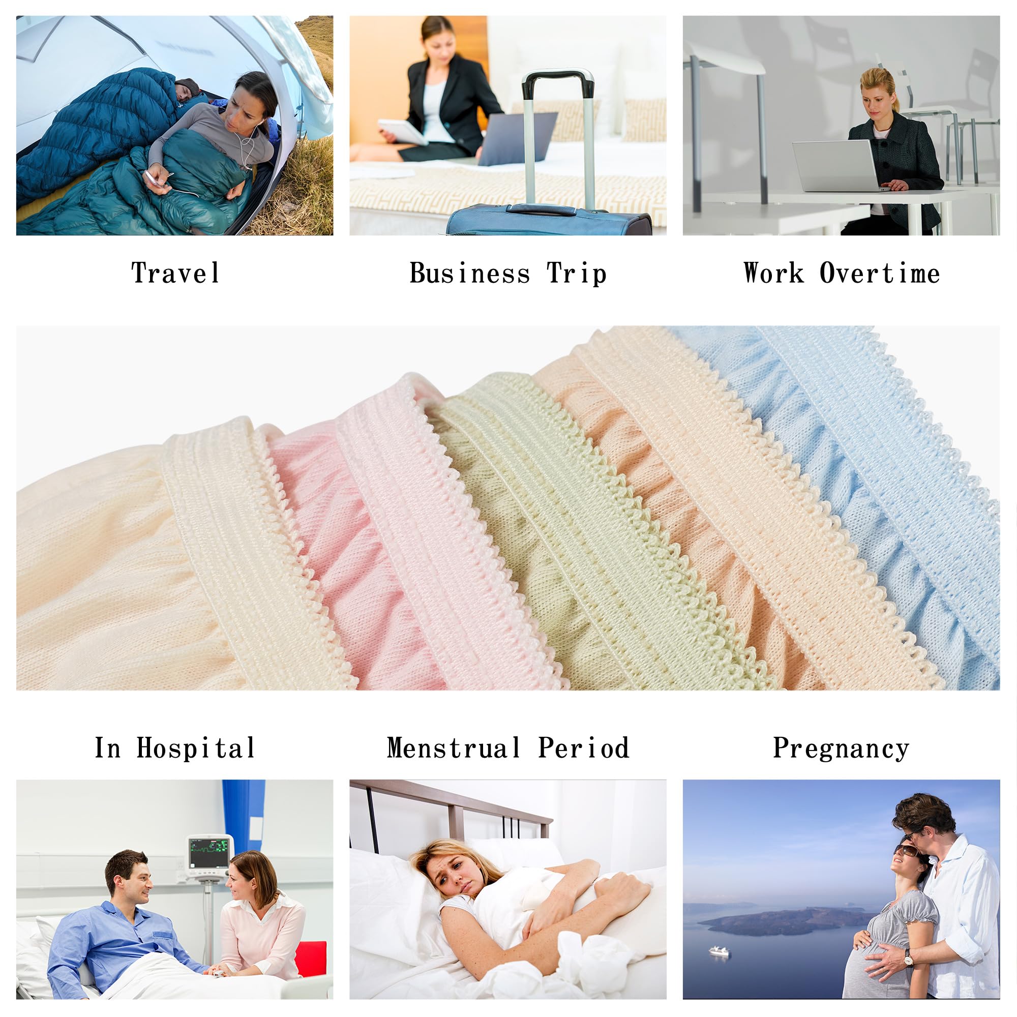 Travelcare Biancheria Intima Femminile USA e Getta per Viaggi Mutandine Colorate da Donna in Cotone Scritte per soggiorni d'emergenza in Ospedale soggiorni termali in Hotel
