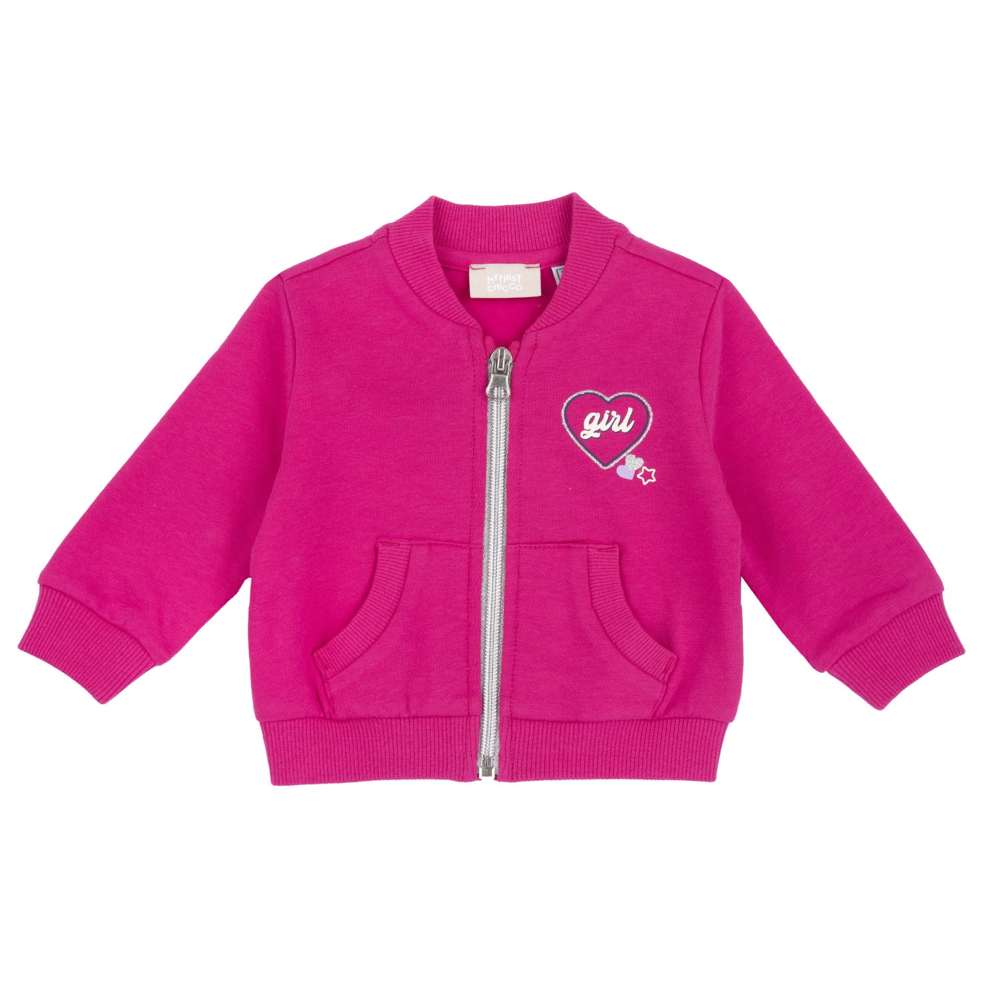 Chicco, Felpa con zip, Bebé-Niñas, Fucsia (1), 9M, Diseñado en Italia
