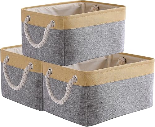 Miniatura 44 de TcaFmac Contenedores de Organización y Almacenamiento para Estantes - Paquete Pequeño de 6, 12x8x5.2 pulgadas, Cesta de Almacenamiento Plegable para