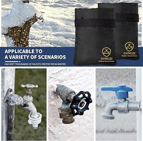 Miniatura 7 de GonLei Paquete de 2 calcetines de cubierta de manguera de 5.5 pulgadas de ancho x 7.4 pulgadas de alto, cubierta de aislamiento de grifo de