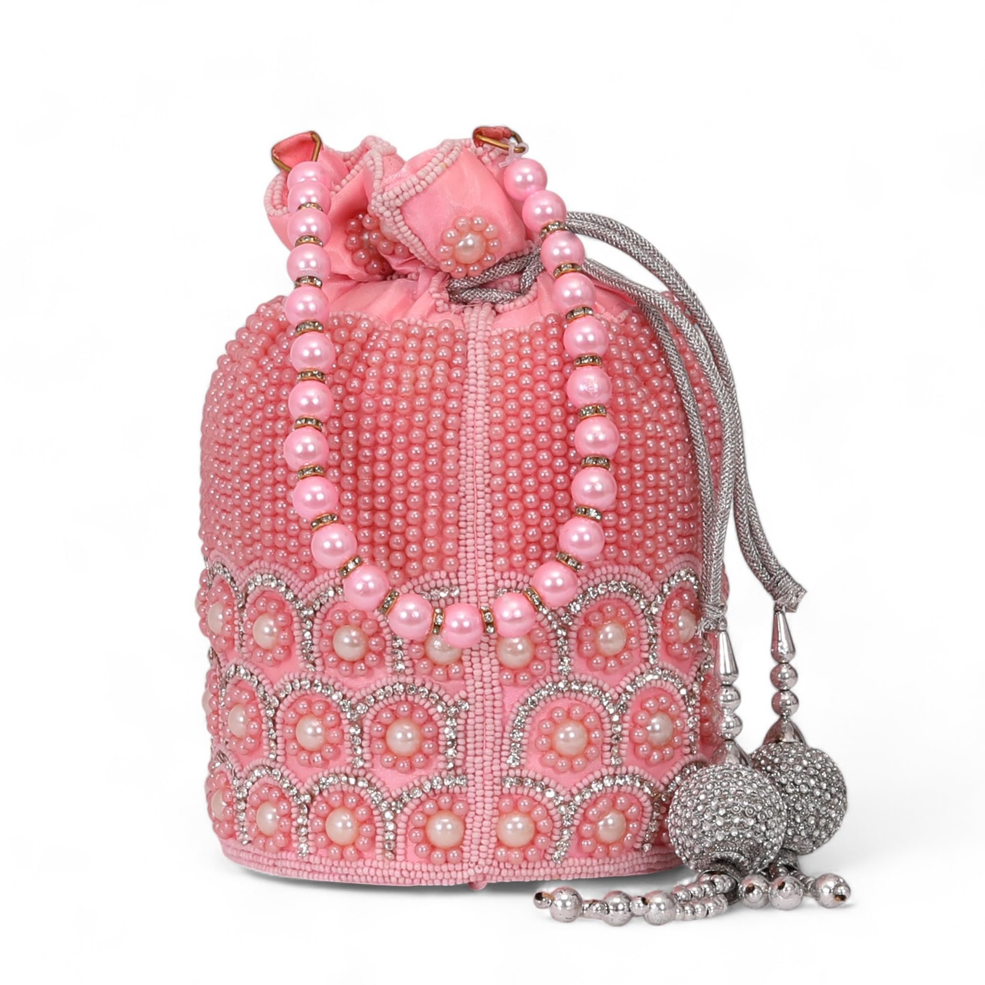 AUTHENTIC AK Premium Luxury Wedding Potli For Bride And Party, Occasional Wear And Pearls Embellished (Pink) (B0DH6LTRCS) Amazon Price History, Amazon Price Tracker