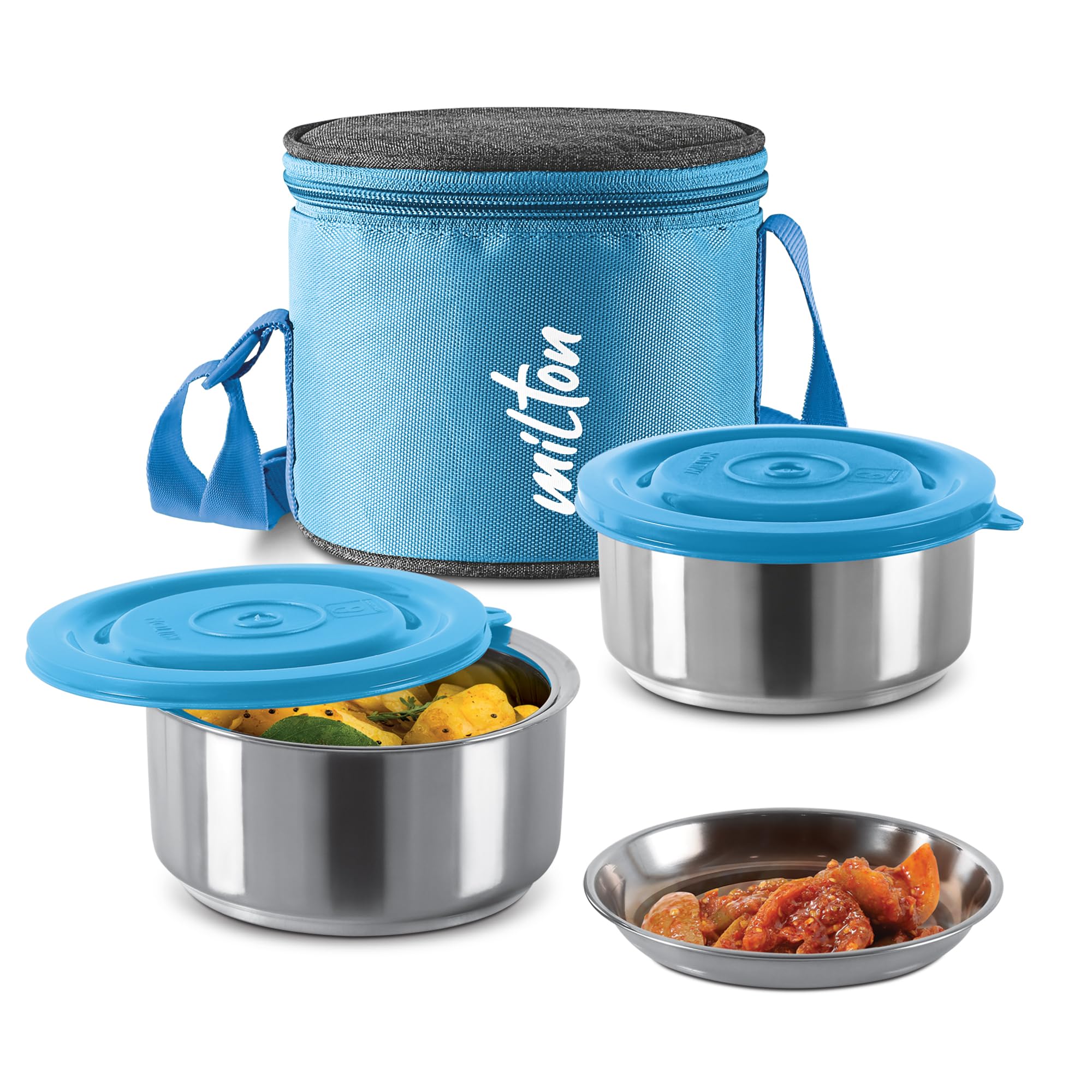 MILTON Ambition 2 Stainless Steel Tiffin, 2 Containers, 300 ml Each with Jacket, Blue | Light Weight | Easy to Carry | Leak Proof | Food Grade | Odour Proof (B0BV2V1KJJ) Amazon Price History, Amazon Price Tracker