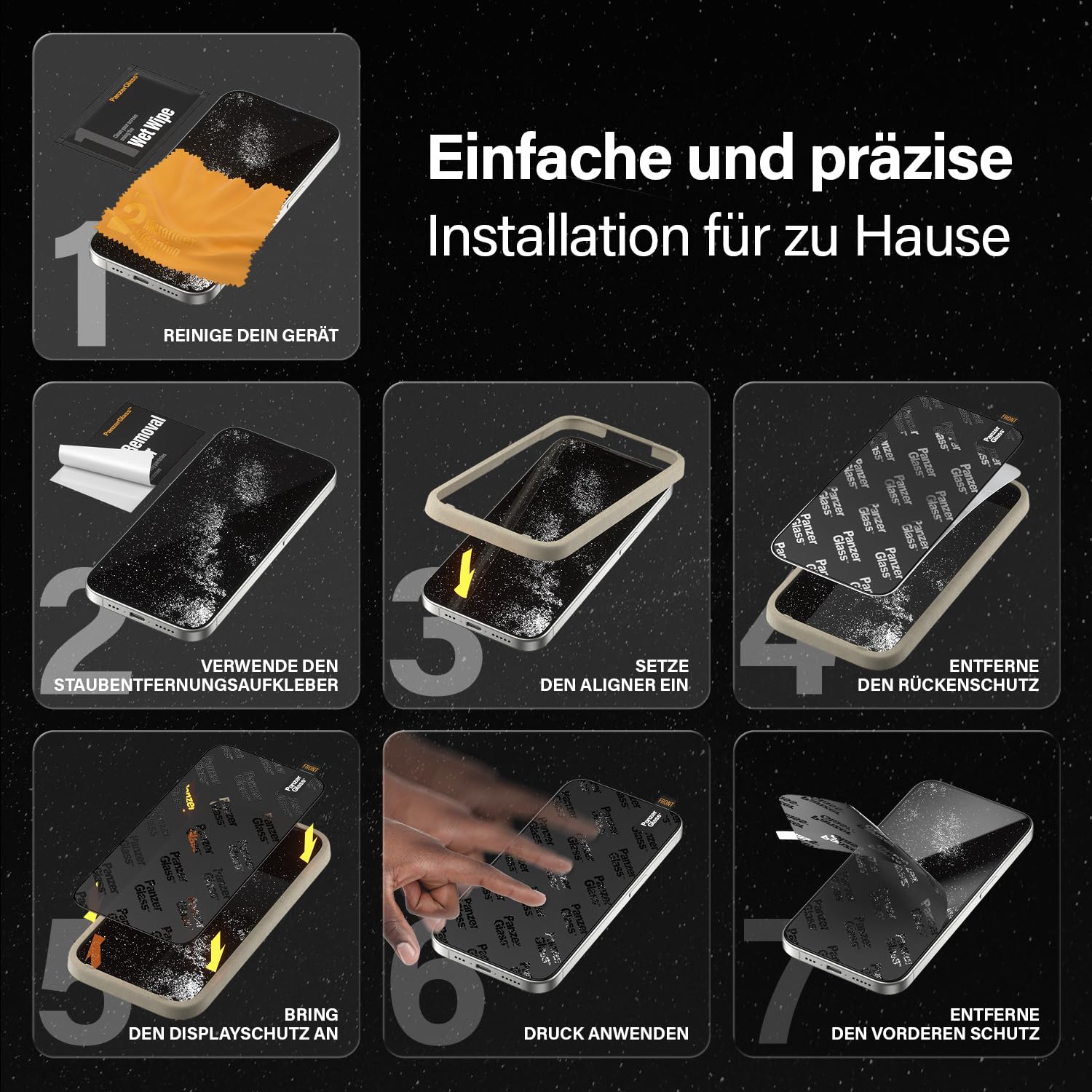 PanzerGlass™ Keramik schutz Glas für iPhone 15 Pro - 5x stärkerer Displayschutz, Ohara-Glas mit astronomischer Stärke, Ultra-Klar Displayschutzfolie, Anti-Kratzer, Bläschenfrei | Schutzglas aus japanischer Ohara Glaskeramik, 5x höhere Stärke als bisherige