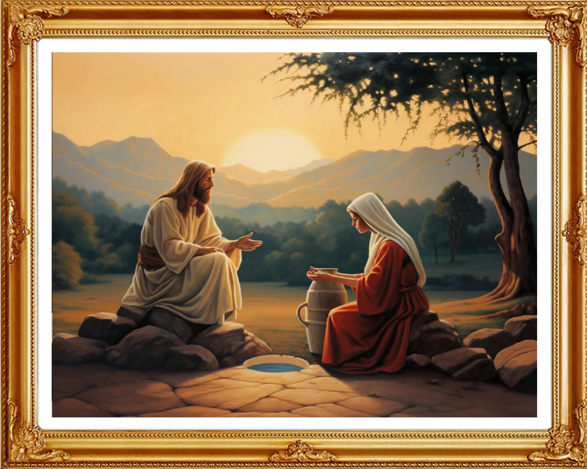 Redxing Stamped Cross Stitch Kits Full Range of Embroidery Starter Kits- Needlepoint Counted Cross Stitch Kits for Beginner Adults 11CT Printed Embroidery Kit-Jesus Preaching 16x20 inch