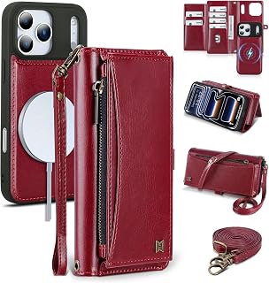 Wallet Case for iPhone 18 Pro / 17 Pro,RFID Blocking,Wine Red