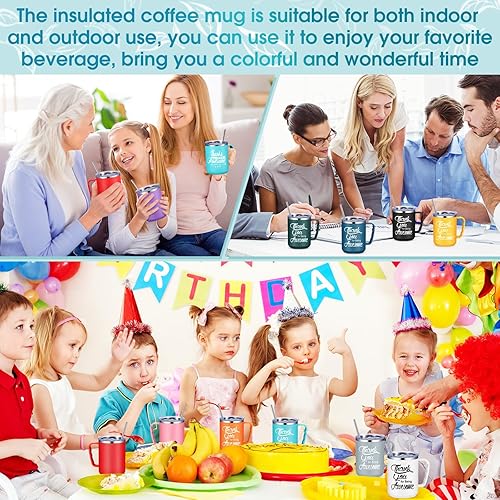 Miniatura 5 de Umigy 24 tazas de café de agradecimiento a los empleados, regalo de agradecimiento por ser impresionante, taza de campamento de 17 onzas con asa,