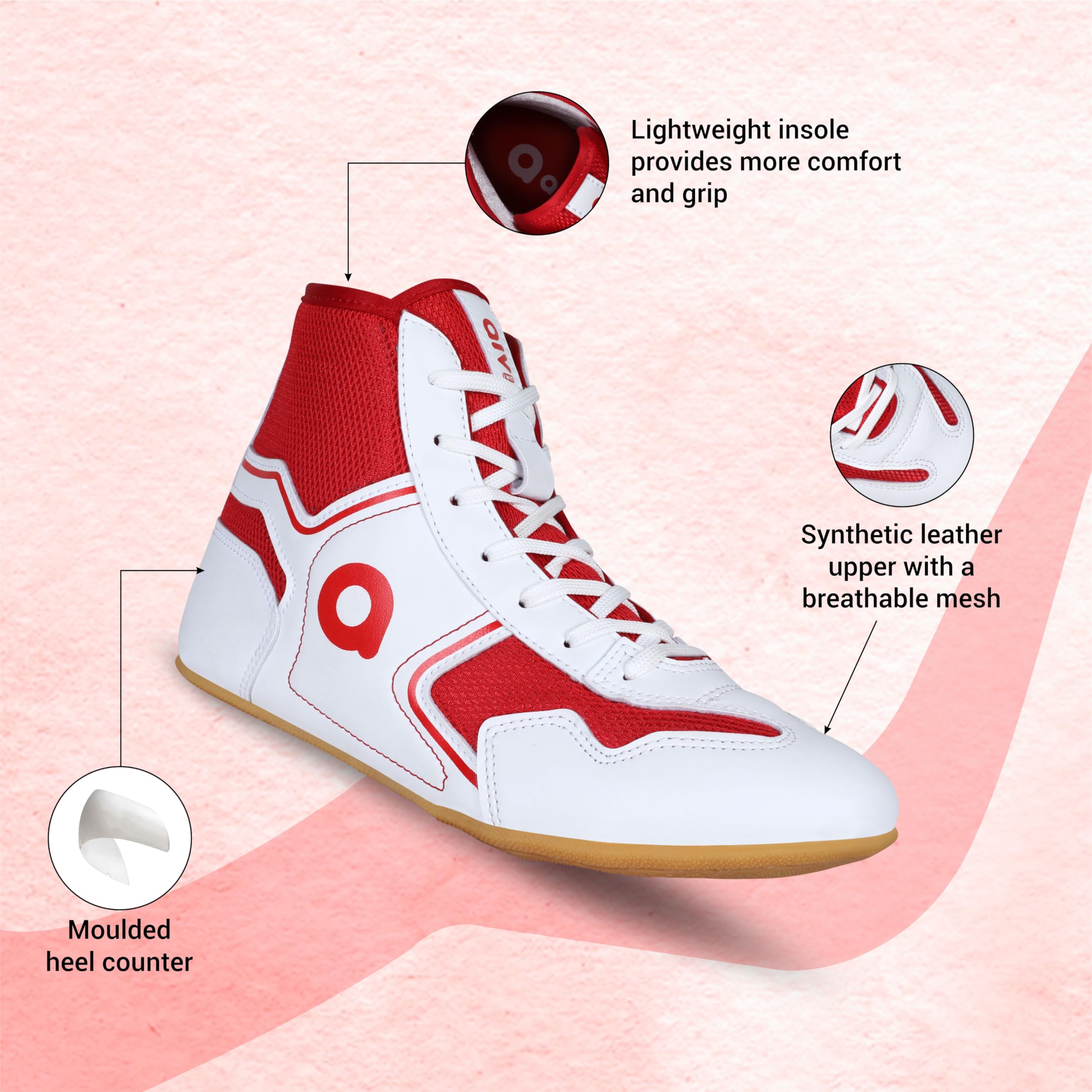 AIVIN Pro Kabaddi League Shoe (White/Red, UK Footwear Size System, Adult, Men, Numeric, Medium, 11) 1