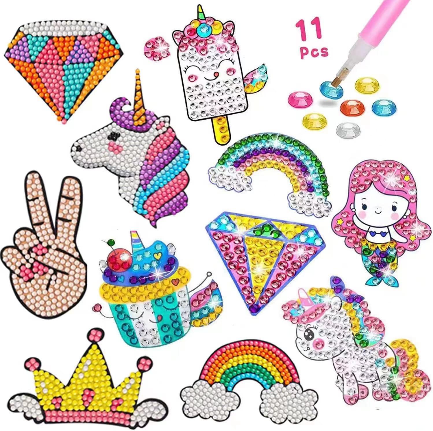 Fadgesy Kits de calcomanías de pintura de diamantes 5D para artes infantiles, kits de pintura por números, adecuación, arte y manualidades para