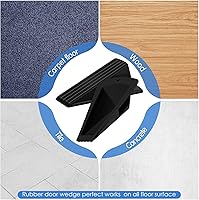 Vista 5 de Frienda 4 topes de puerta gigantes, resistentes de hasta 2 pulgadas de alto, cuña TPR, de cuña grande, apilables, de goma, para hotel, alfombras