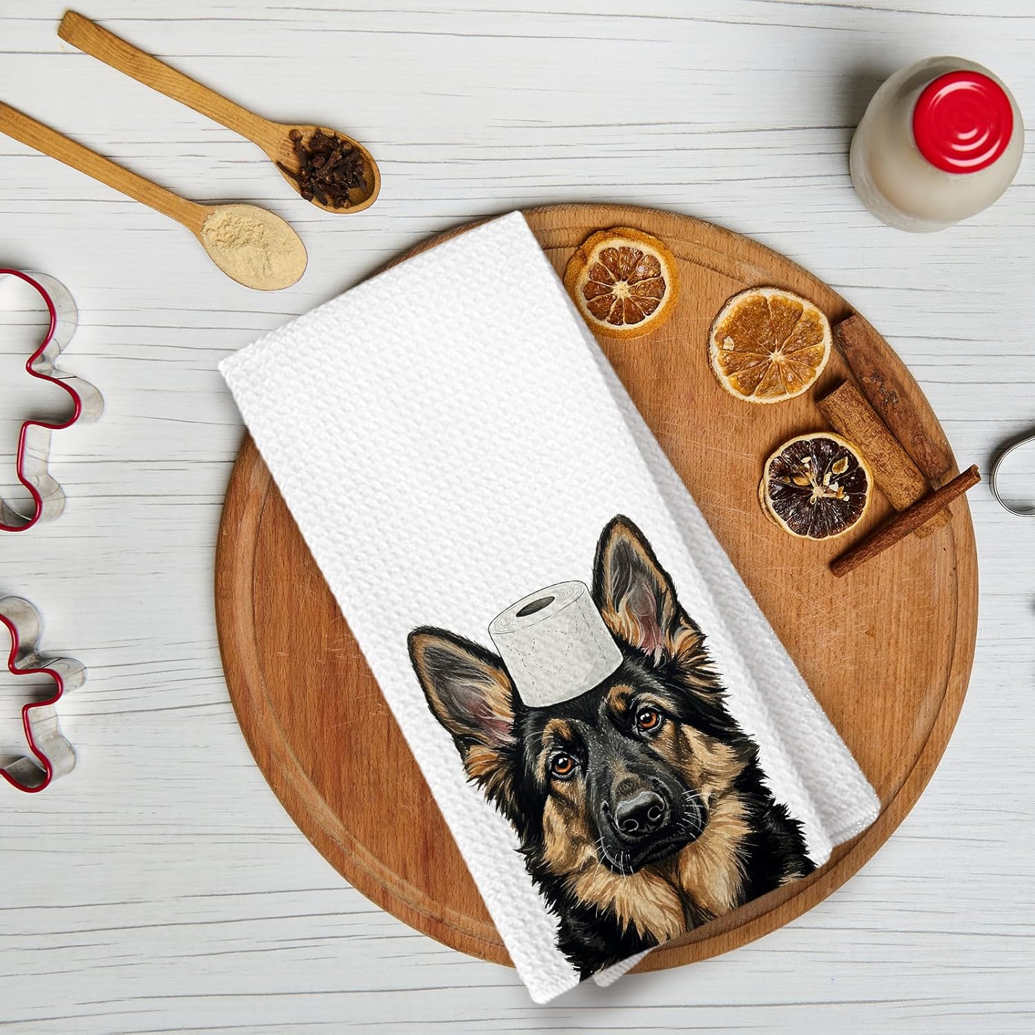 German Shepherd Bathroom Decor Gifts Hand Towels, German Shepherd Dog Bathroom Hand Towels Decorative Set of 3, Dog Gifts for Women Home & Kitchen - Image 2
