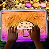Sand Painting Light Box | Light Table for Kids | Light Sensory Table for Kids | Sand Art Kits Toys for Boys and Girls | 3 Color Modes(Purple)